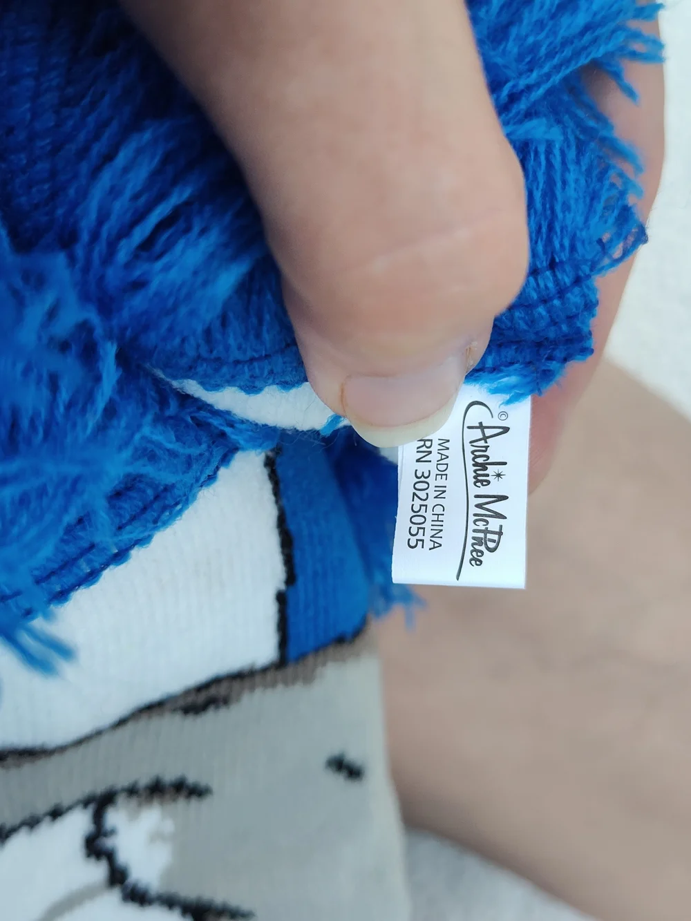 Thick Blue Sloth Pattern Decorative Scarf